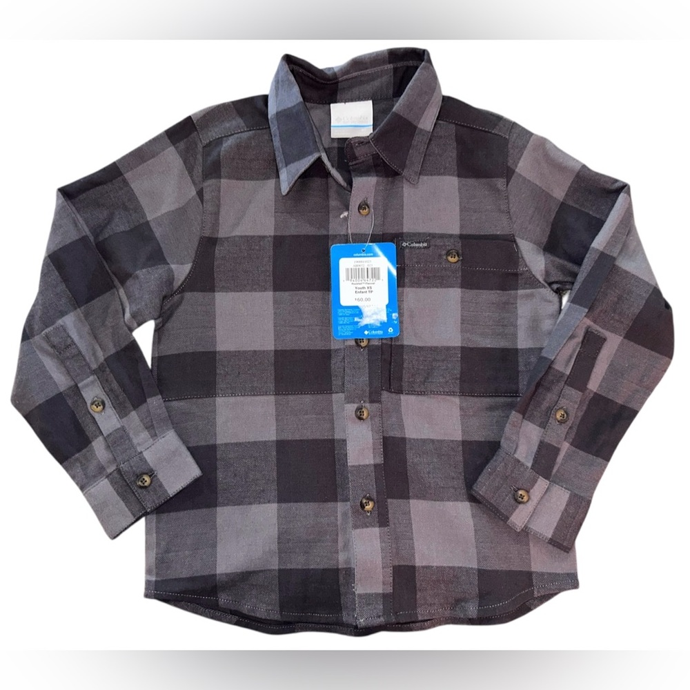 New Columbia Rockfall Flannel Shirt Boys XS 6/7